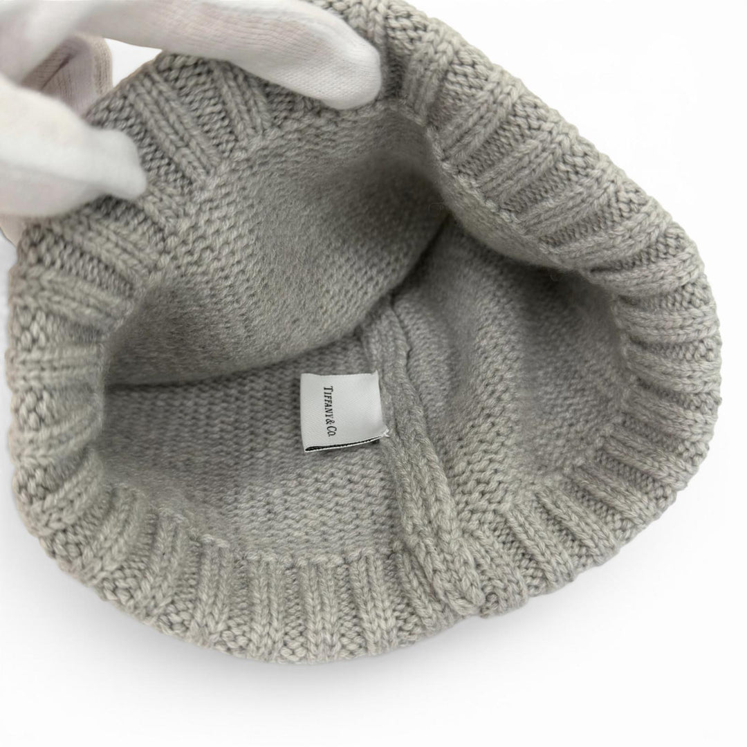 Pristine TIFFANY&Co. Scarf Scarf and knit cap set (2 pieces) gray cashmere Women