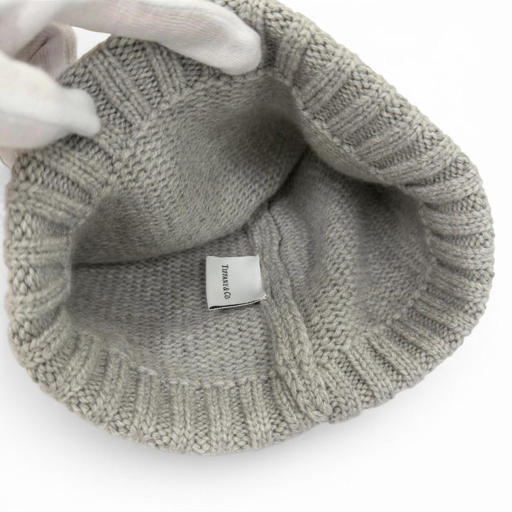 Pristine TIFFANY&Co. Scarf Scarf and knit cap set (2 pieces) gray cashmere Women