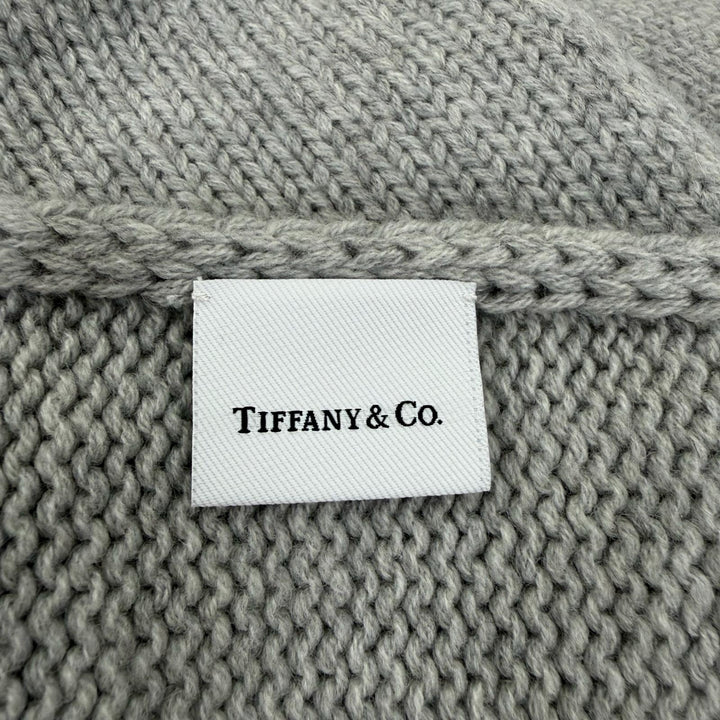 Pristine TIFFANY&Co. Scarf Scarf and knit cap set (2 pieces) gray cashmere Women