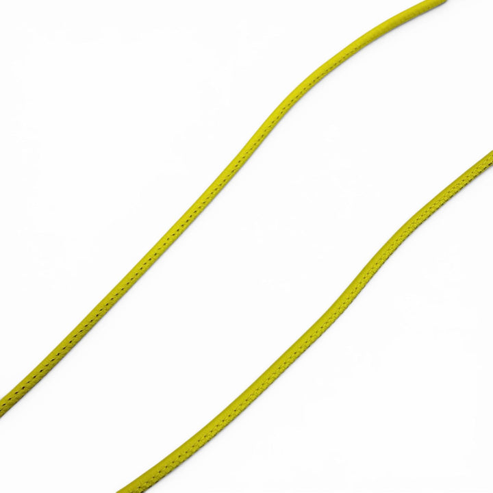 Excellent HERMES Necklace Loop Gran Necklace Yellow (Jaune type) leather Women