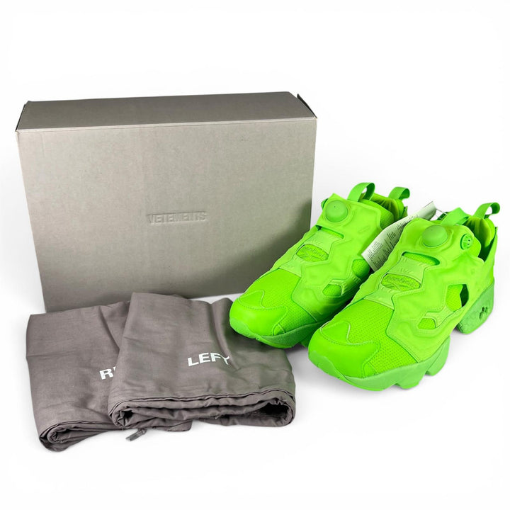 Pristine VETEMENTS Reebok sneakers Insta Pump Fury Neon green mens 28.5 CN8496