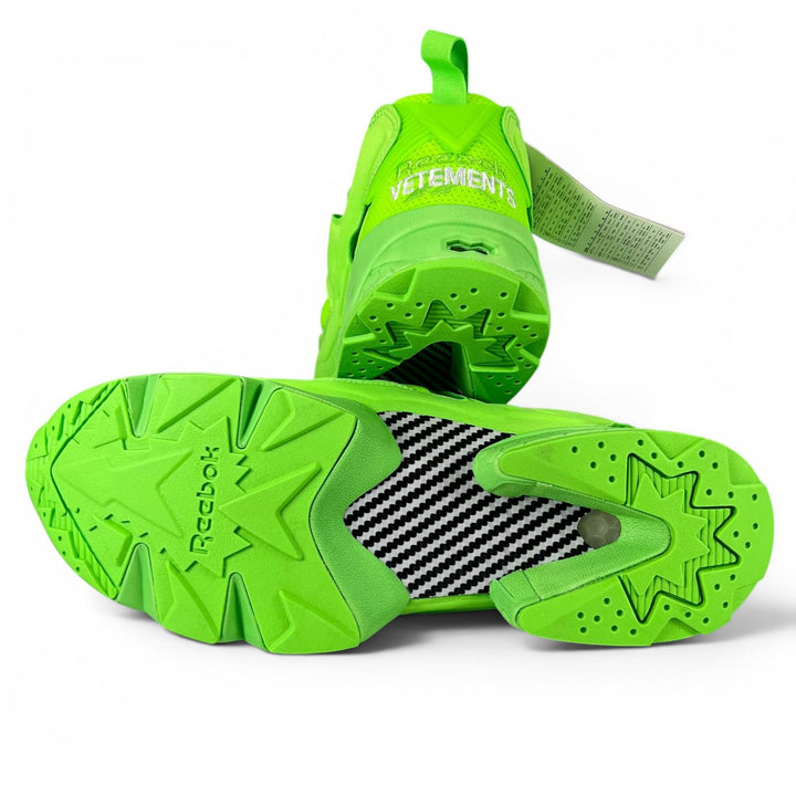 Pristine VETEMENTS Reebok sneakers Insta Pump Fury Neon green mens 28.5 CN8496