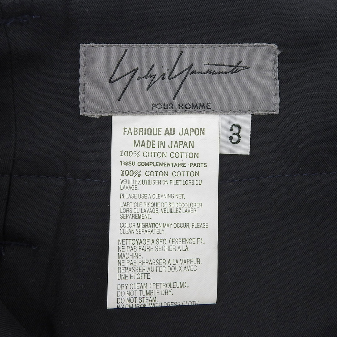 Great Yohji Yamamoto Pants cargo pants Navy cotton mens 3 HM-P18-088