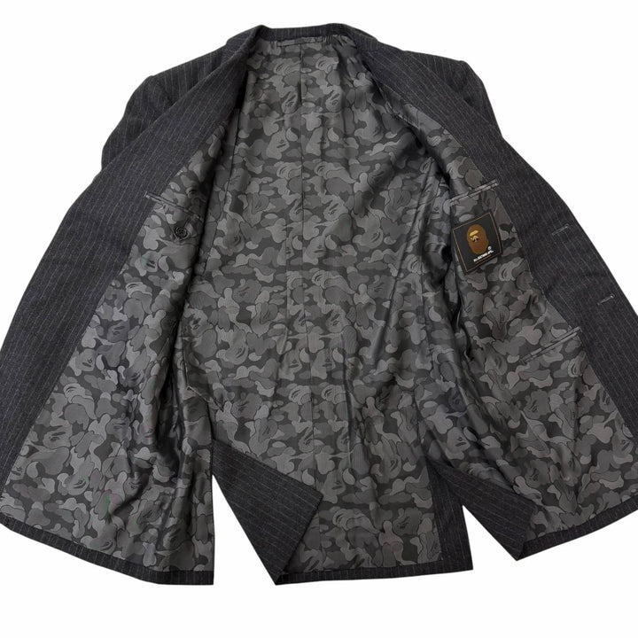 Excellent Mr BATHING APE suit Striped, camouflage-lined, three-piece suit