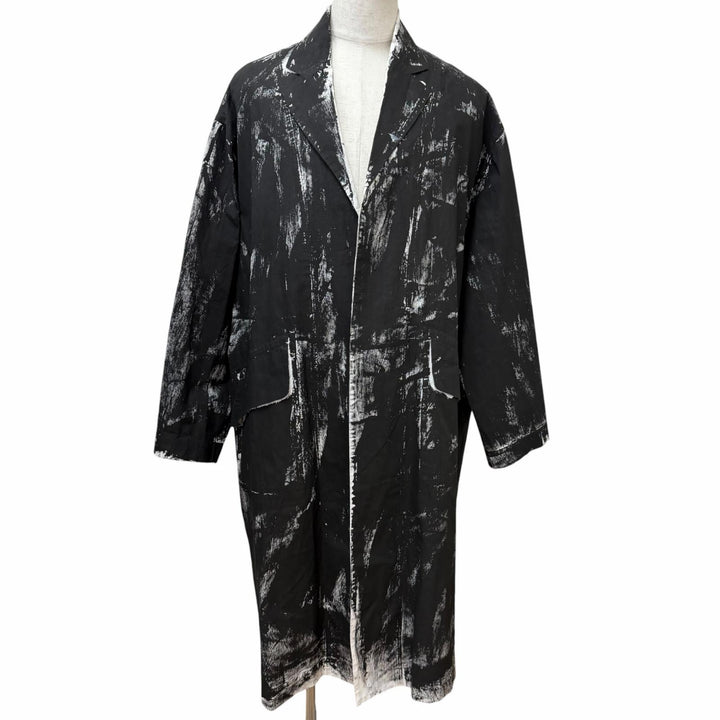 Excellent TIGRAN AVETISYAN coat Hand-painted buttonless black cotton mens 912497
