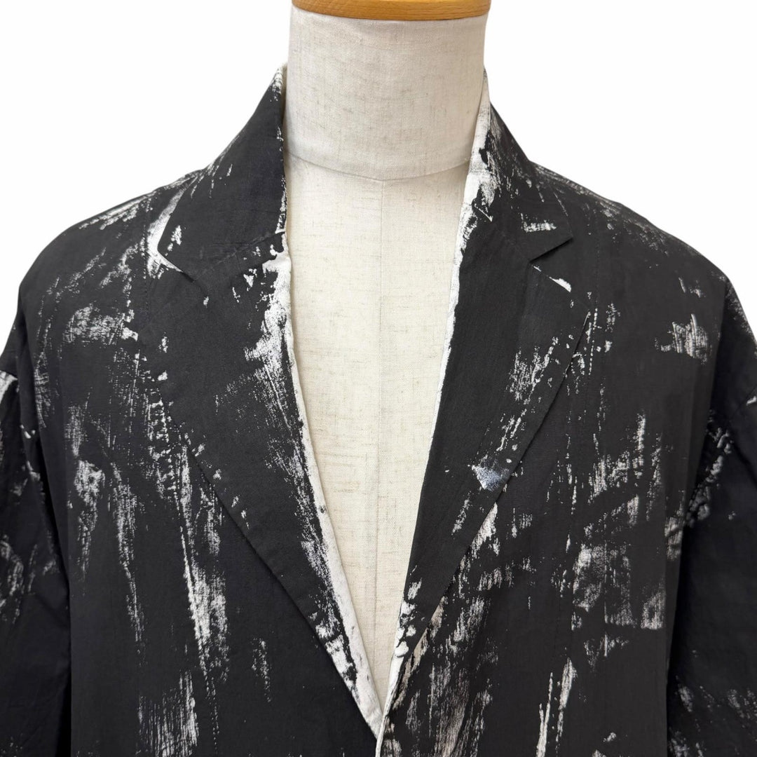 Excellent TIGRAN AVETISYAN coat Hand-painted buttonless black cotton mens 912497