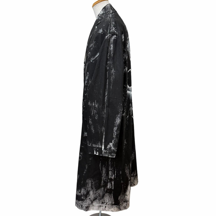Excellent TIGRAN AVETISYAN coat Hand-painted buttonless black cotton mens 912497