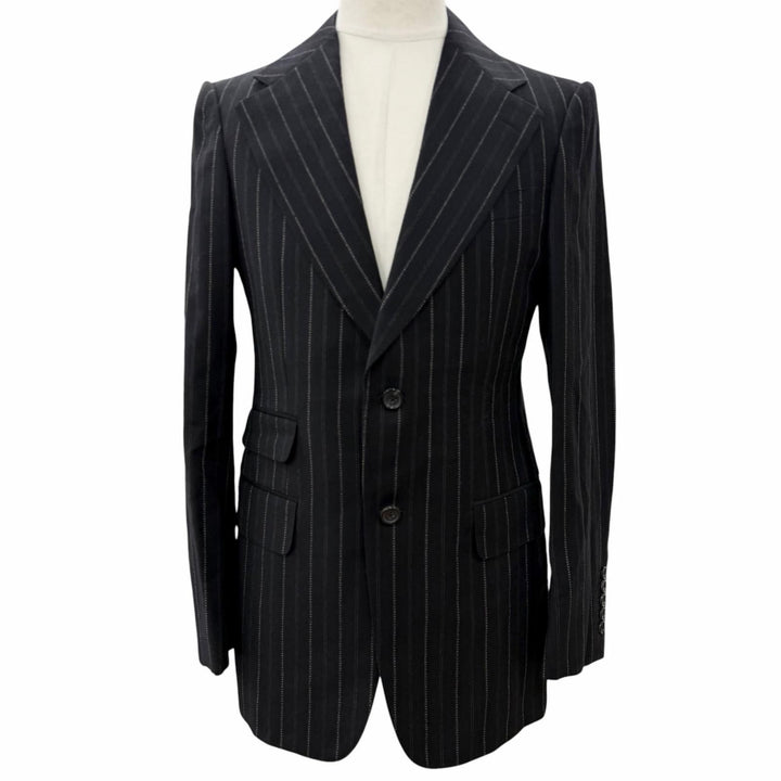 Excellent GUCCI two-piece set black wool mens 46 115368