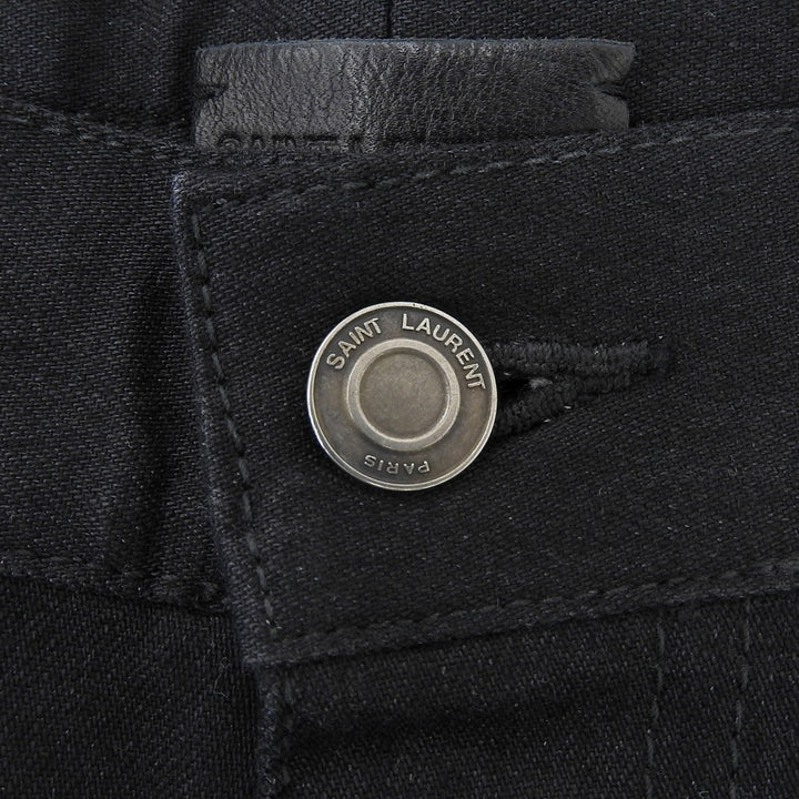 Great SAINT LAURENT PARIS Pants Logo Button Skinny Jeans black mens 33 315401