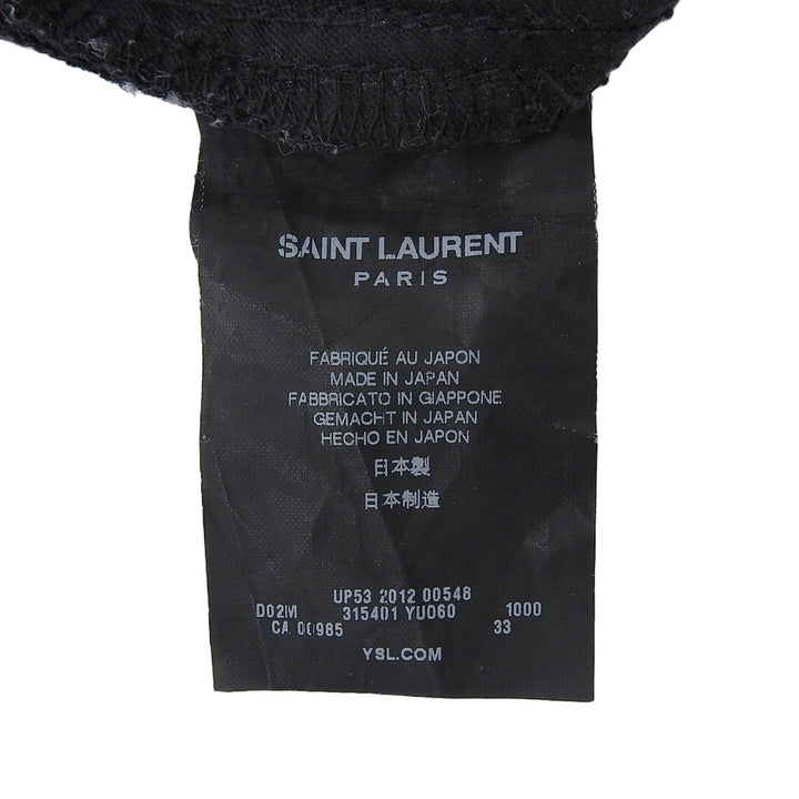 Great SAINT LAURENT PARIS Pants Logo Button Skinny Jeans black mens 33 315401