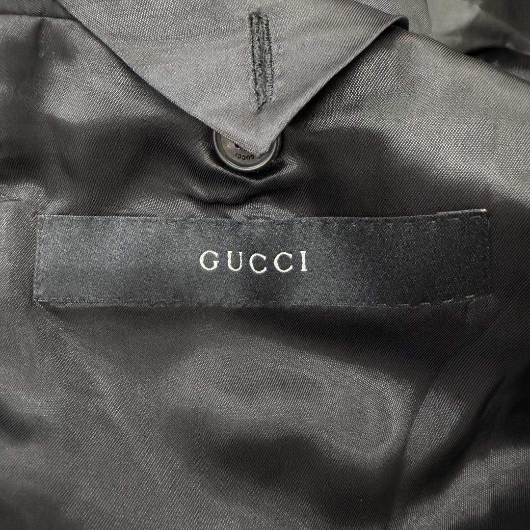 Great GUCCI suit Tom Ford era single-breasted peaked lapel jacket black