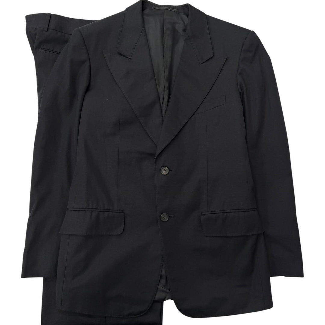 Great GUCCI suit Tom Ford era single-breasted peaked lapel jacket black
