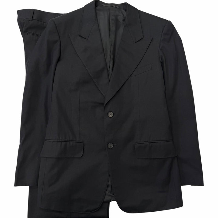 Great GUCCI suit Tom Ford era single-breasted peaked lapel jacket black