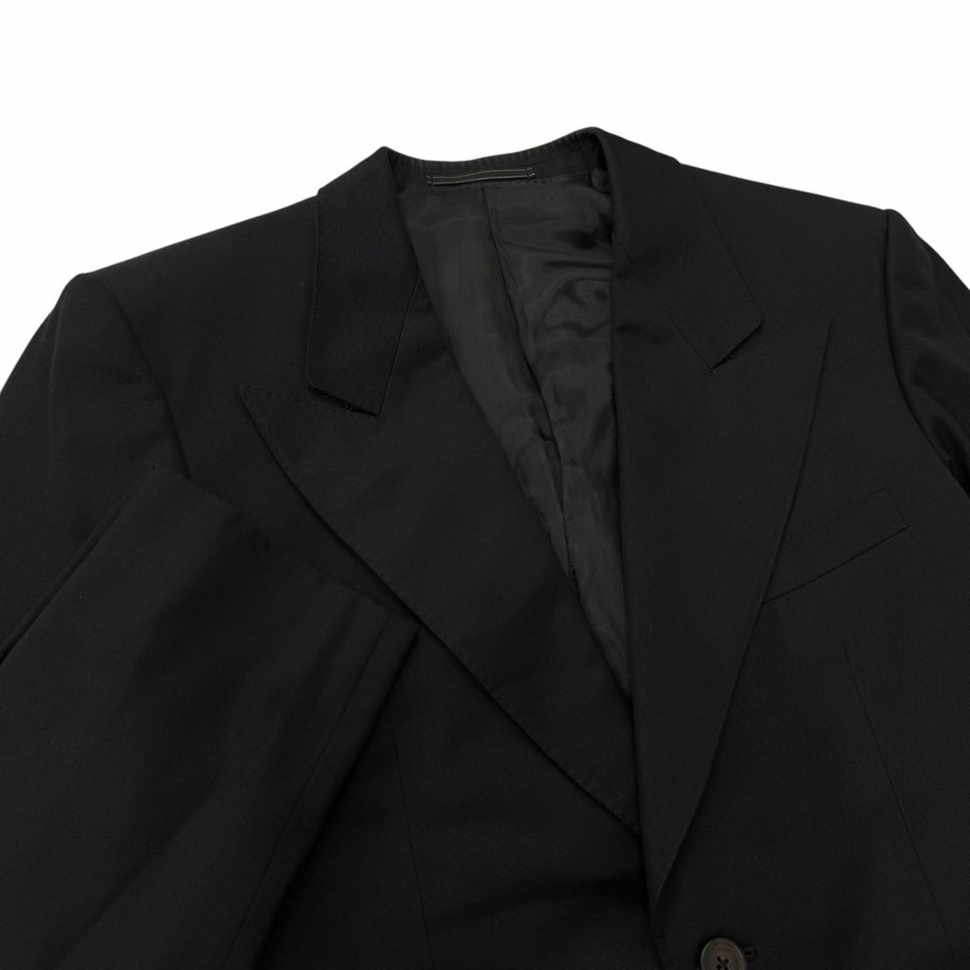 Great GUCCI suit Tom Ford era single-breasted peaked lapel jacket black