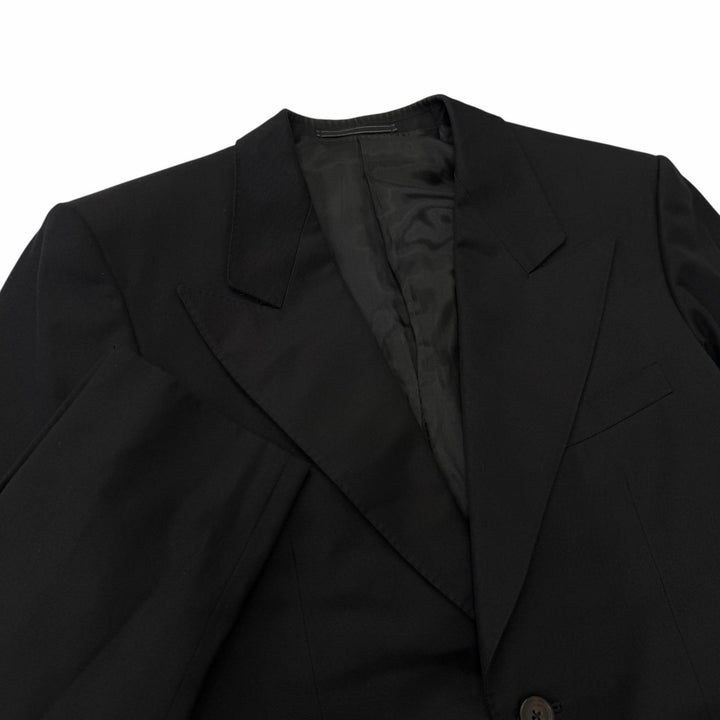 Great GUCCI suit Tom Ford era single-breasted peaked lapel jacket black