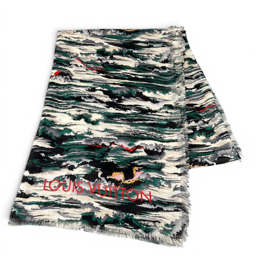 Excellent LOUIS VUITTON Stall Etol Storm multicolor silk Women MP1938