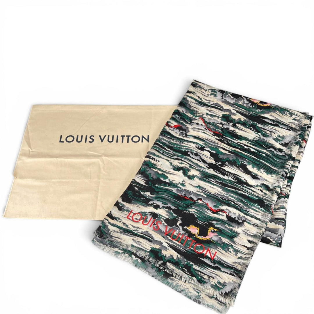 Excellent LOUIS VUITTON Stall Etol Storm multicolor silk Women MP1938