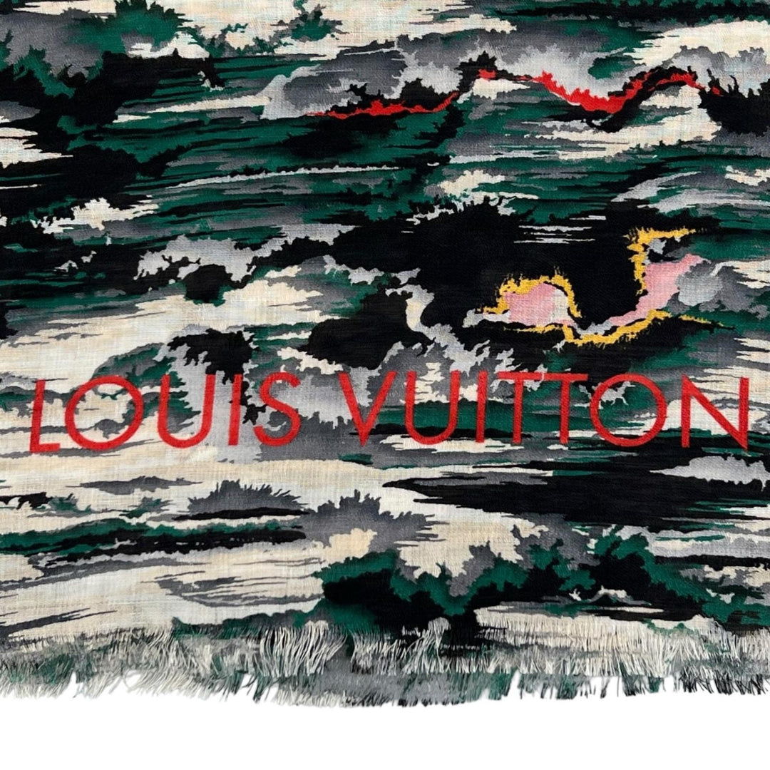 Excellent LOUIS VUITTON Stall Etol Storm multicolor silk Women MP1938