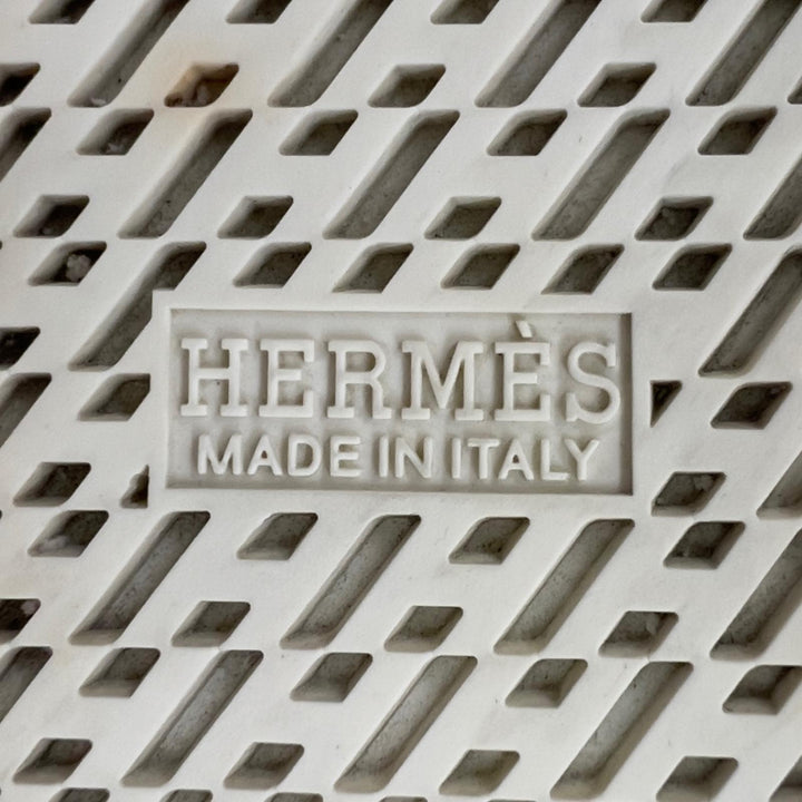 Great HERMES High cut sneakers Lenox Exclibris Collier de Chien black leather