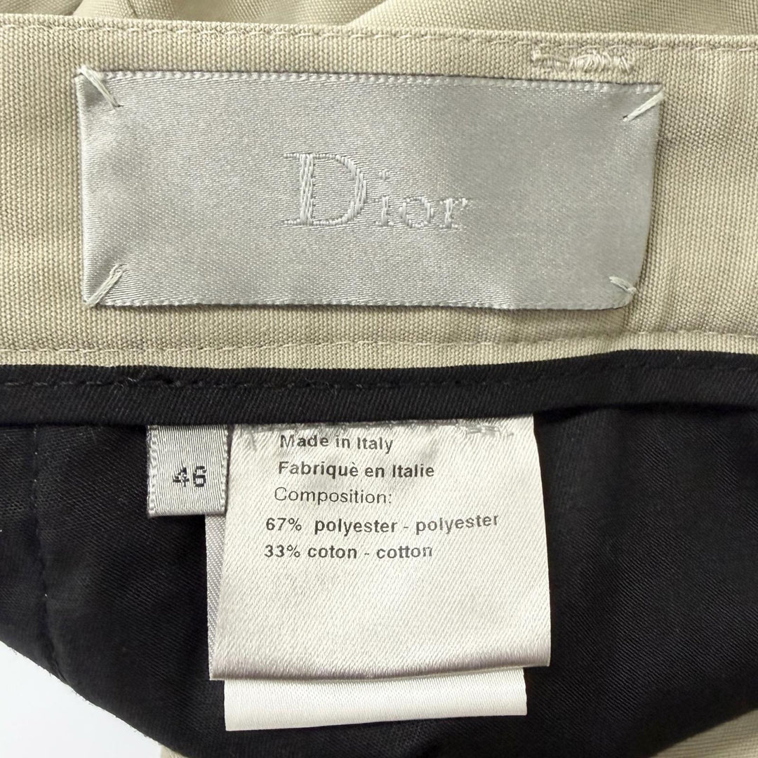 Excellent Dior HOMME cargo pants 2003: Hedi Slimane Stripped beige