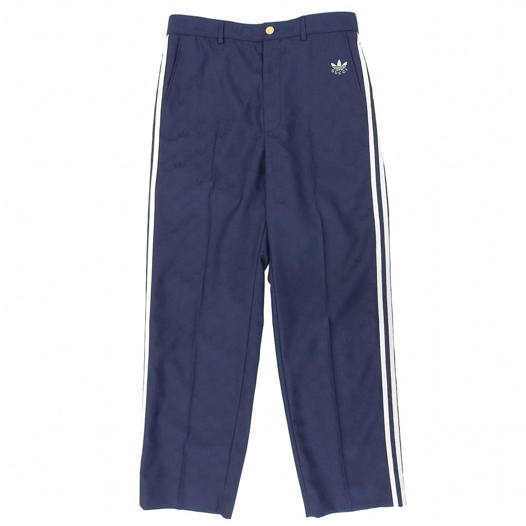 Pristine GUCCI adidas Pants GG logo all-over pattern Navy mens 50 710399