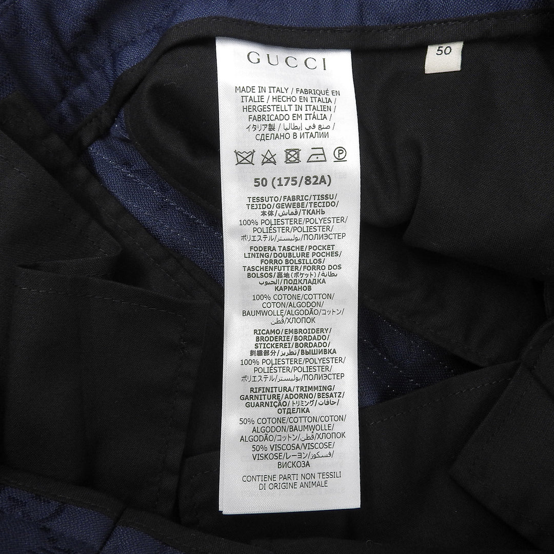 Pristine GUCCI adidas Pants GG logo all-over pattern Navy mens 50 710399