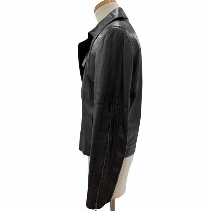 Excellent GUCCI Leather jacket Tom Ford era single/double black leather mens 46