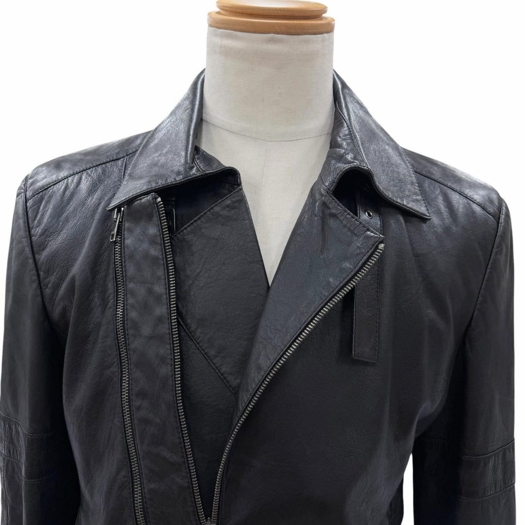 Excellent GUCCI Leather jacket Tom Ford era single/double black leather mens 46
