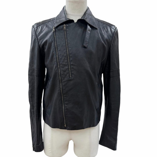Excellent GUCCI Leather jacket Tom Ford era single/double black leather mens 46