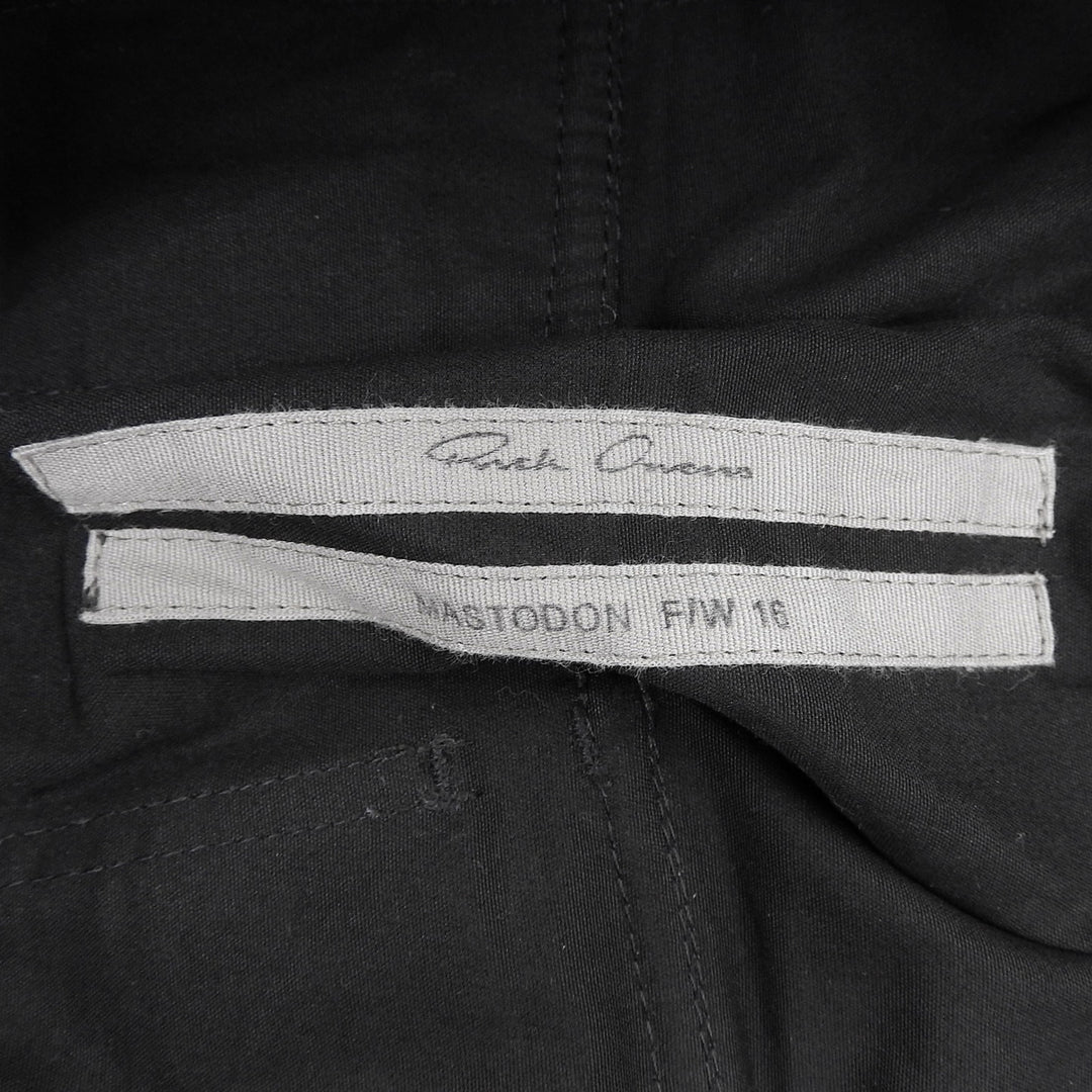Great Rick Owens Pants ANTHEM CARGO CROPPED black cotton mens 48 RU16F6393