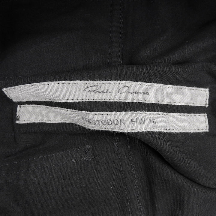 Great Rick Owens Pants ANTHEM CARGO CROPPED black cotton mens 48 RU16F6393