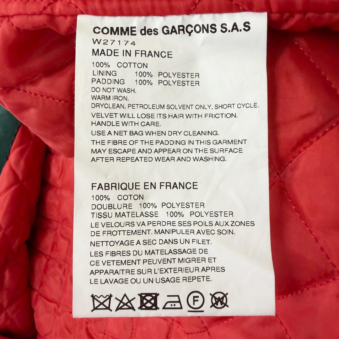 Great COMME des GARCONS Jacket Fine-wale, padded corduroy green