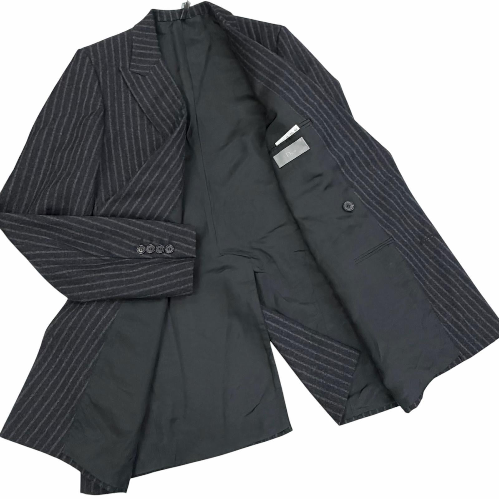 Excellent Dior HOMME suit 03AW Hedi Slimane Luster Period Charcoal