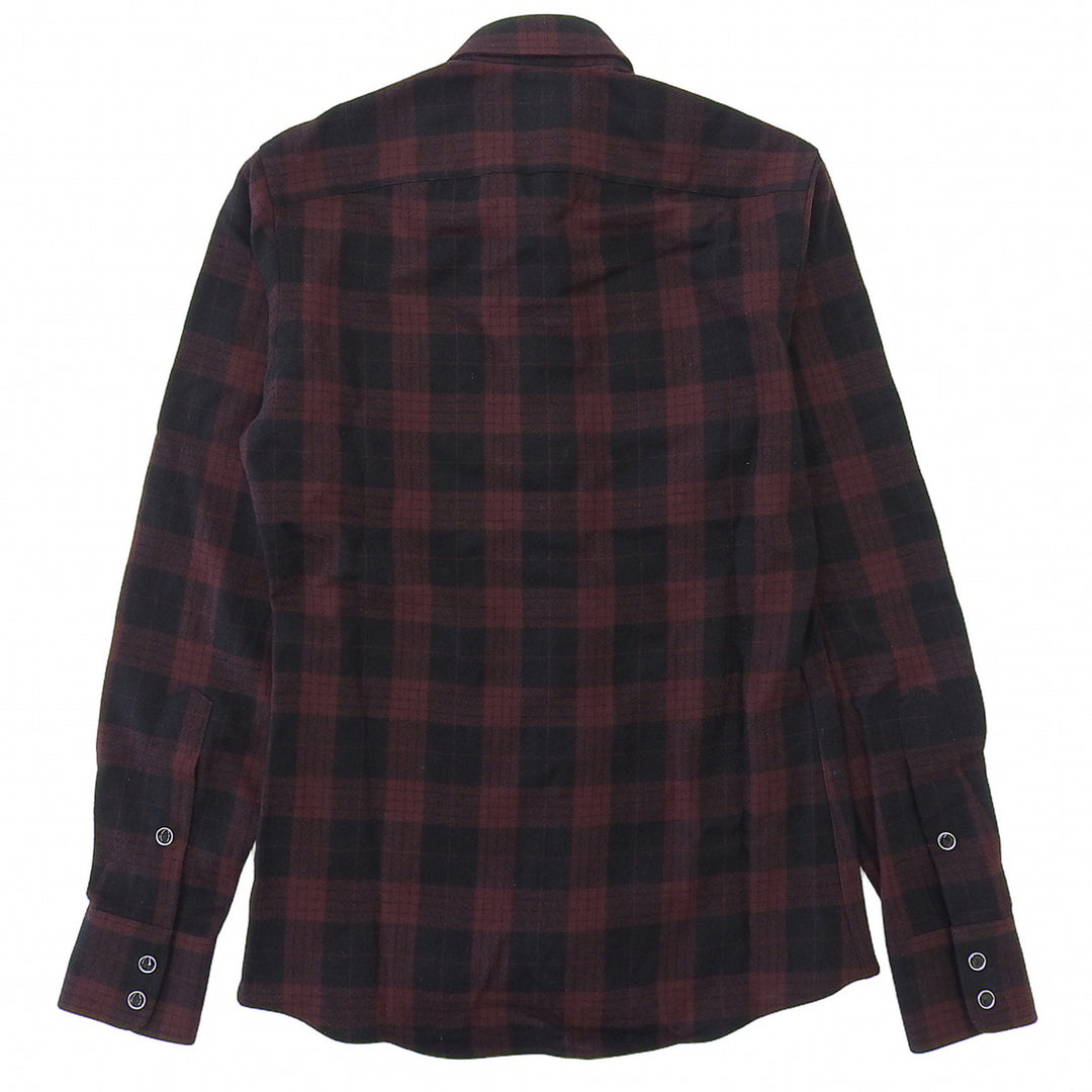 Excellent GUCCI Long sleeve shirt Tom Ford era check pattern Red series 162494