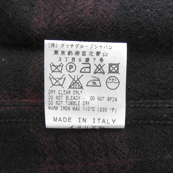 Excellent GUCCI Long sleeve shirt Tom Ford era check pattern Red series 162494