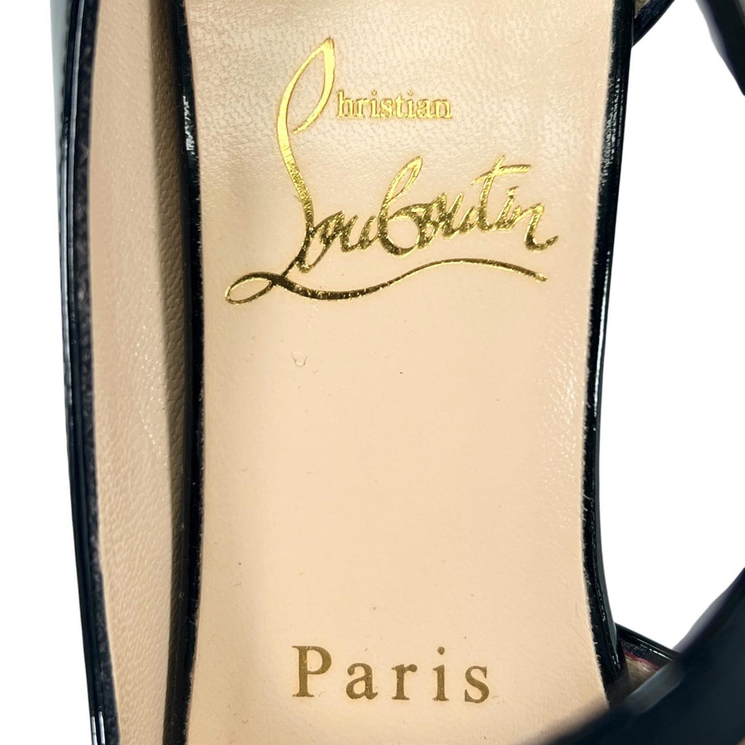 Excellent Christian Louboutin pumps Jumping 100 black Patent leather Women 35.5