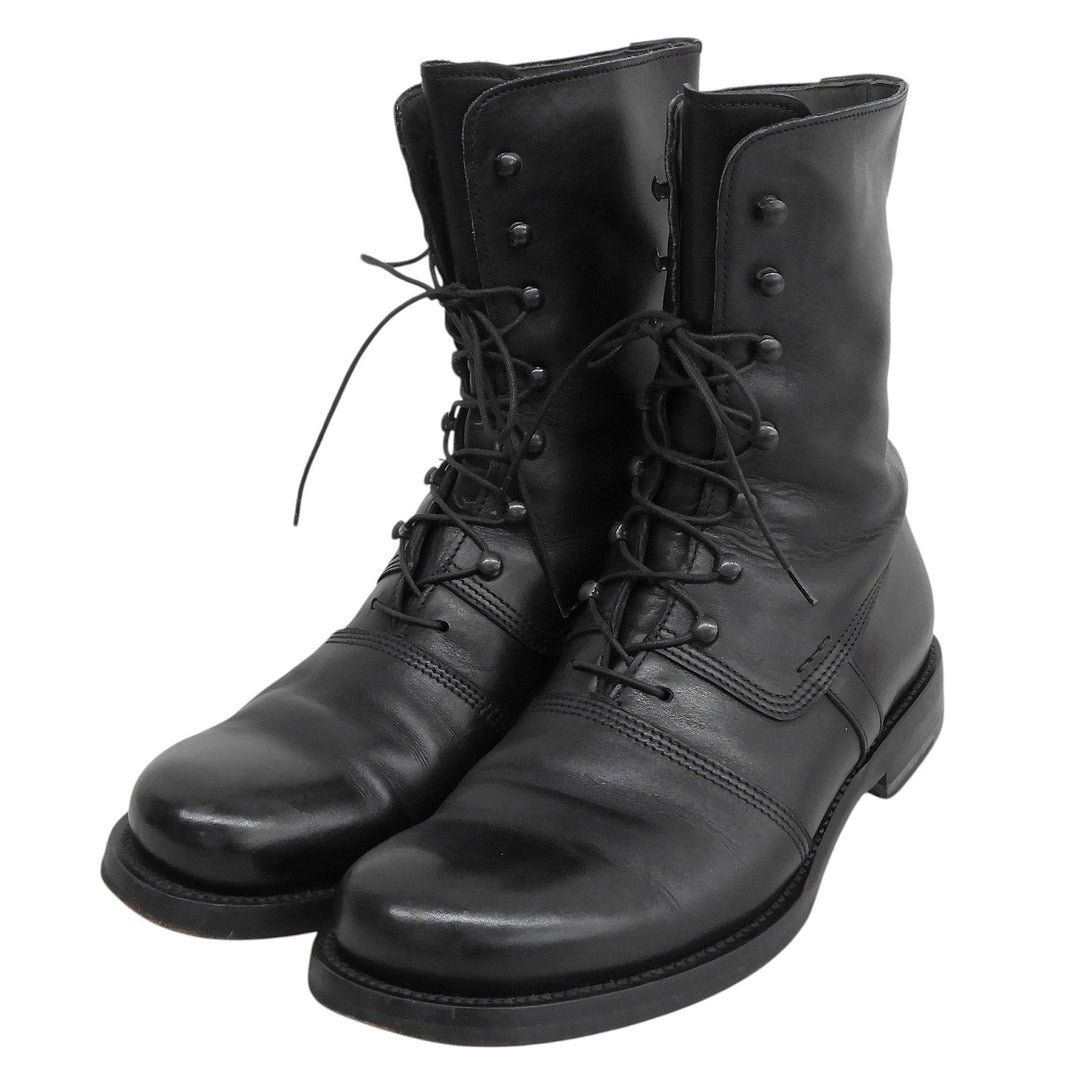 Great JIL SANDER boots LACE UP LEATHER COMBAT BOOTS Combat black leather 7.5