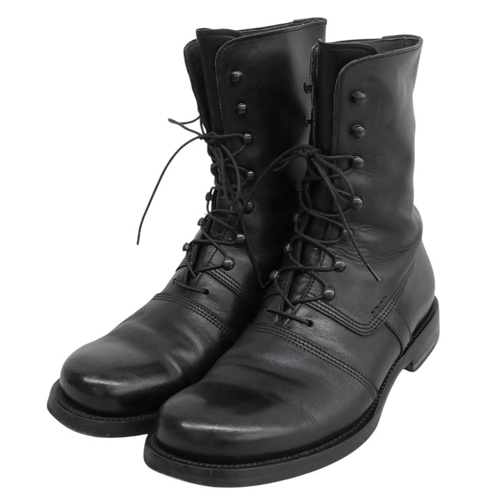 Great JIL SANDER boots LACE UP LEATHER COMBAT BOOTS Combat black leather 7.5