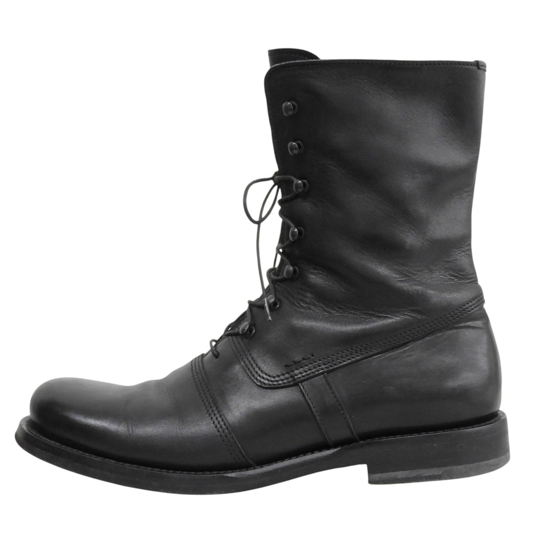 Great JIL SANDER boots LACE UP LEATHER COMBAT BOOTS Combat black leather 7.5