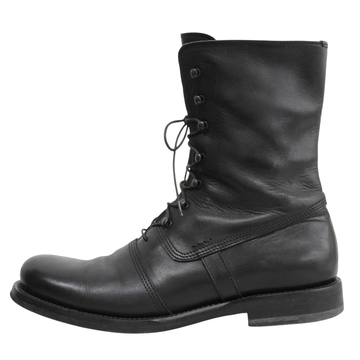 Great JIL SANDER boots LACE UP LEATHER COMBAT BOOTS Combat black leather 7.5