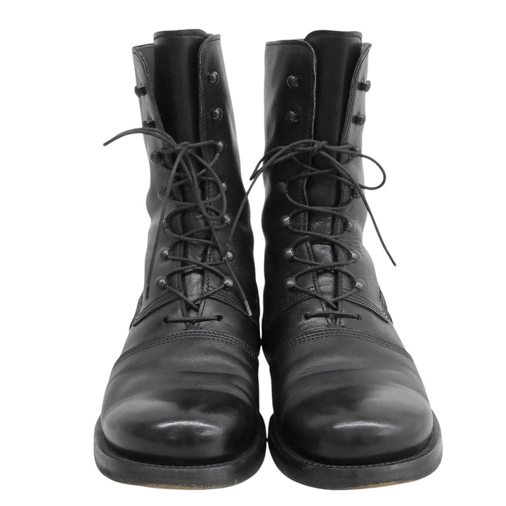 Great JIL SANDER boots LACE UP LEATHER COMBAT BOOTS Combat black leather 7.5