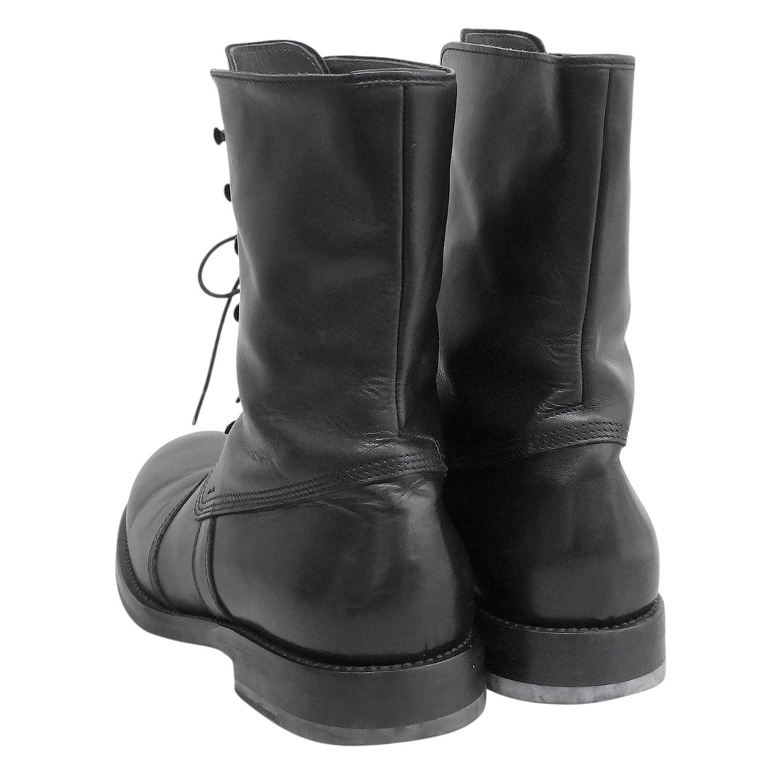 Great JIL SANDER boots LACE UP LEATHER COMBAT BOOTS Combat black leather 7.5