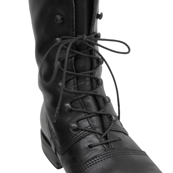 Great JIL SANDER boots LACE UP LEATHER COMBAT BOOTS Combat black leather 7.5