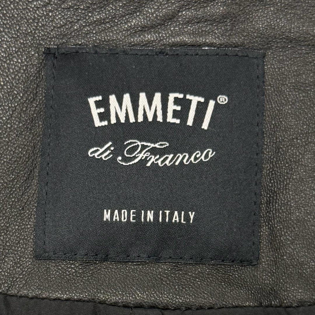 Great EMMETI Leather jacket JURI Lambskin Single black Sheep leather mens 44
