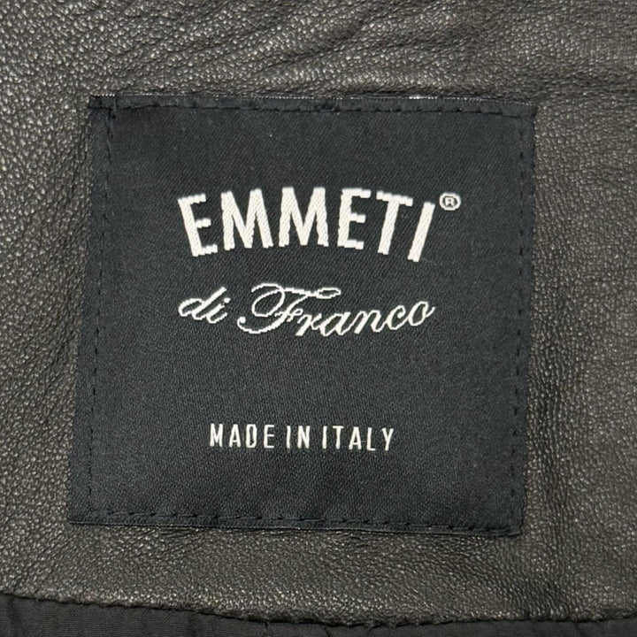Great EMMETI Leather jacket JURI Lambskin Single black Sheep leather mens 44