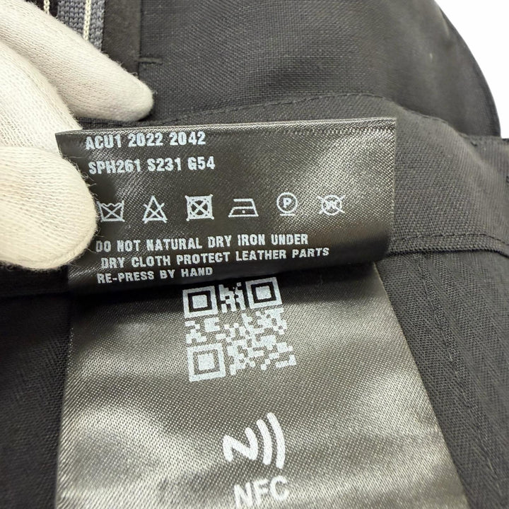 Pristine PRADA slacks Triangle logo, hem zipper, side stripe black mohair