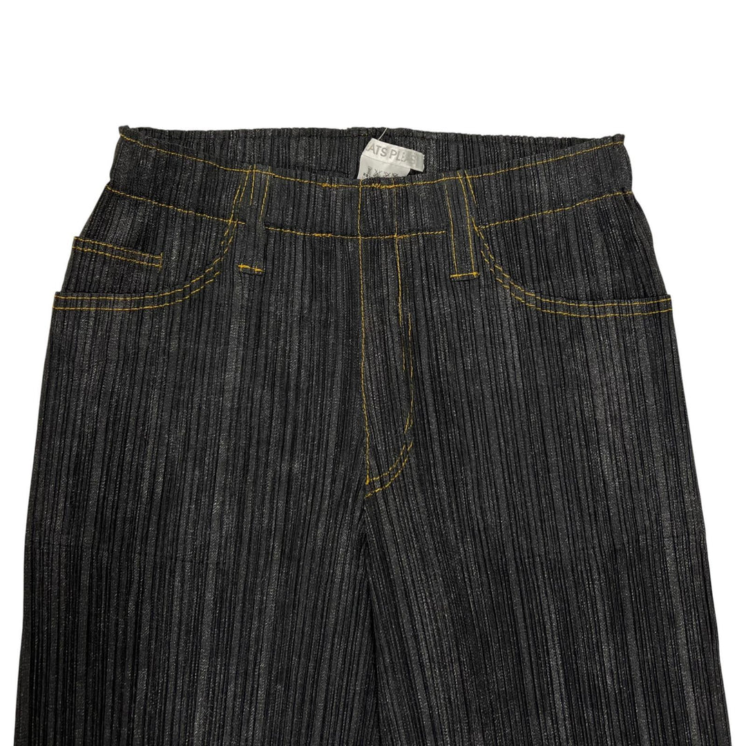 Excellent PLEATS PLEASE Pants denim transfer gray polyester Women 0 PP75-JF022