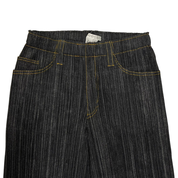 Excellent PLEATS PLEASE Pants denim transfer gray polyester Women 0 PP75-JF022