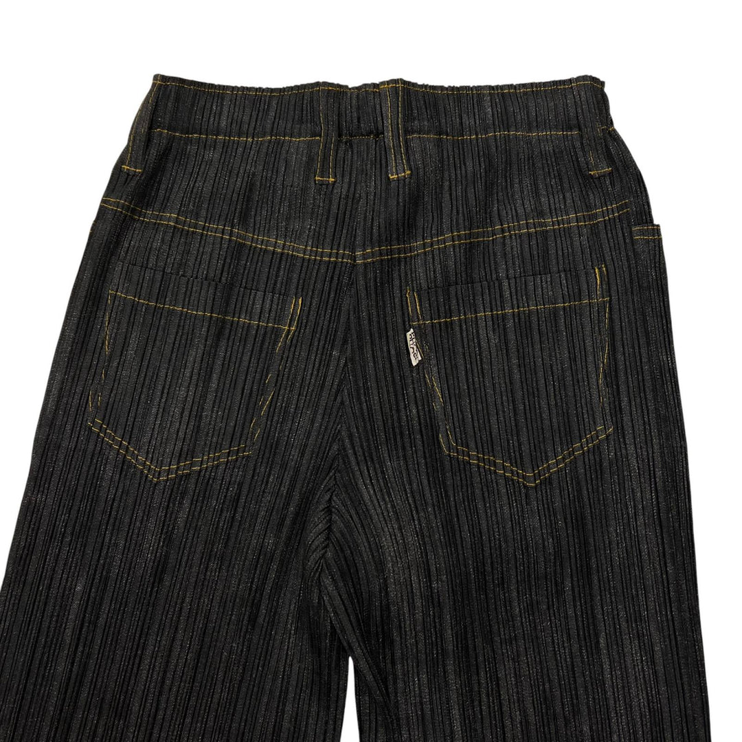 Excellent PLEATS PLEASE Pants denim transfer gray polyester Women 0 PP75-JF022
