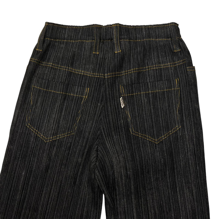 Excellent PLEATS PLEASE Pants denim transfer gray polyester Women 0 PP75-JF022